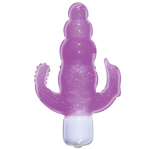 Ultimate Triple Pleaser 10 Function Waterproof 6.5 Inch Purple